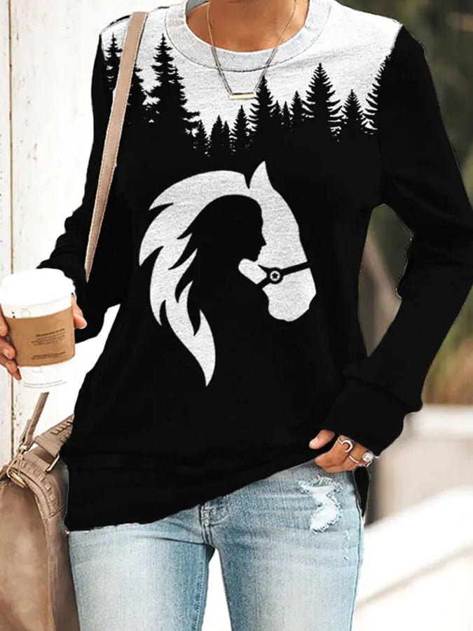Fashion Print Long Sleeve Sweatshirt