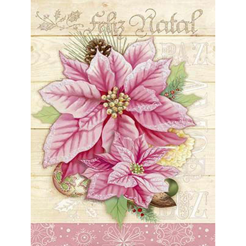 

Pink Christmas Flowers - Round Drill Diamond Painting - 30*40CM, 501 Original