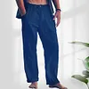 Gioiacombo&trade; Pantaloni da uomo in lino con coulisse