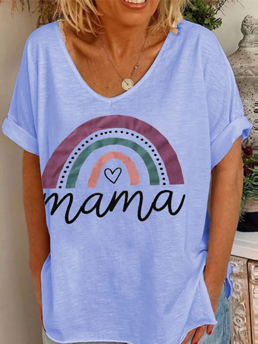MAMA Letters Printed T-shirt