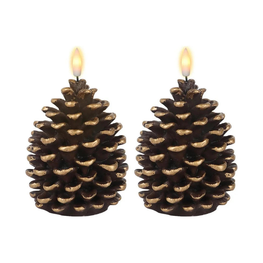 🎅HOT SALE 49% Off🔥Flameless Pinecone Candles Battery Operated with 6 Hour Timer
