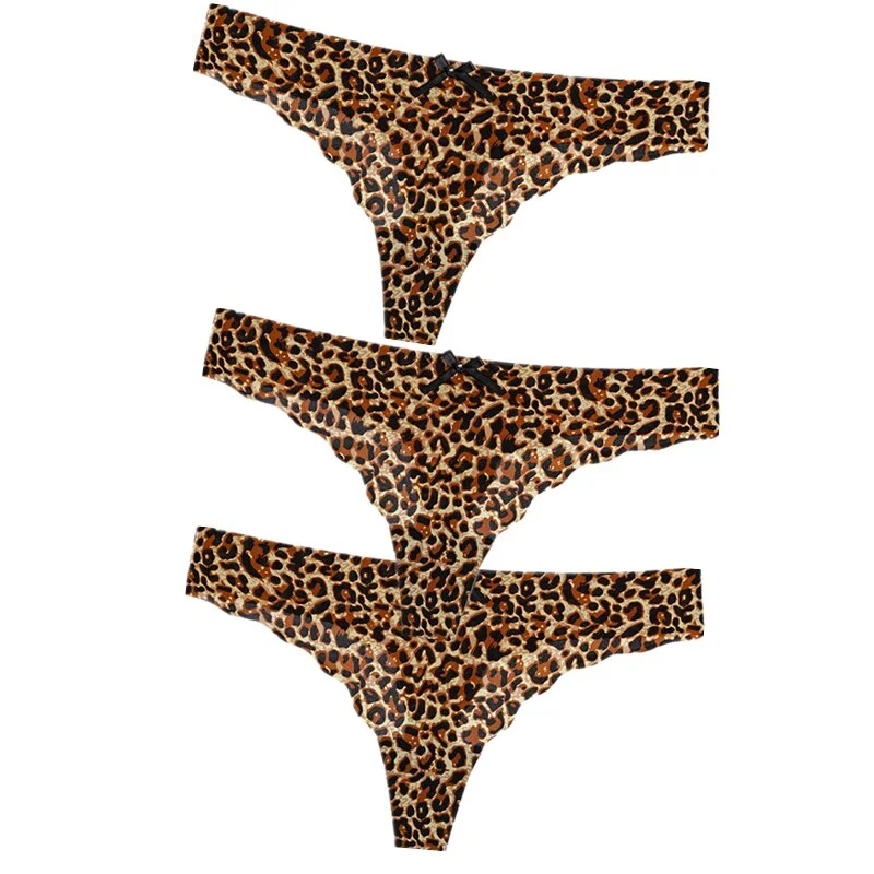 Hot 3Pcs Sexy G String & Thongs Women's Set Panties Solid Female Underwear Mid-Rise Silky Ladies Briefs Comfort Seamless Panties