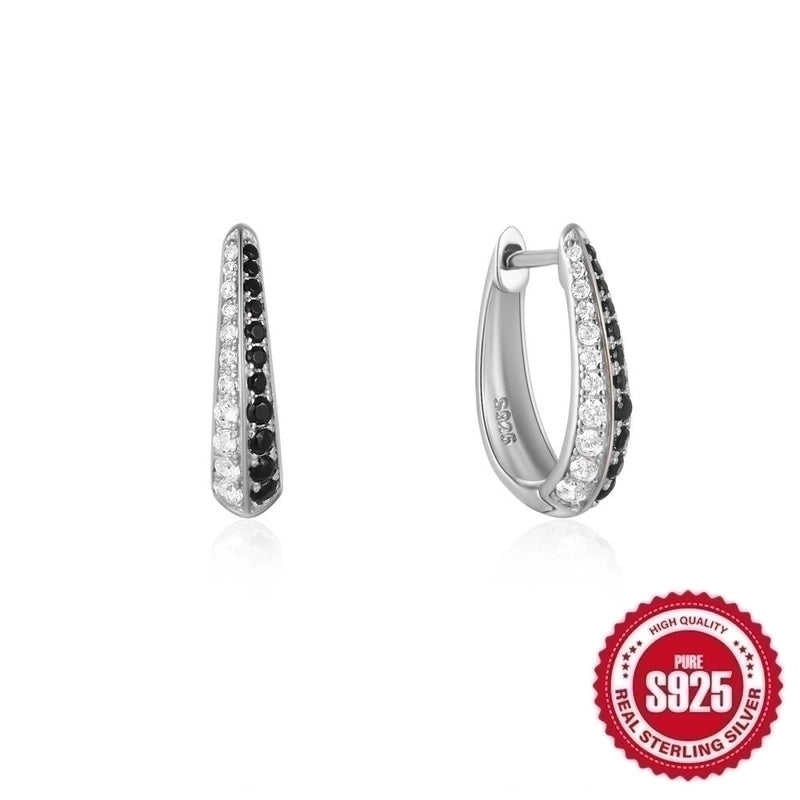 1 Pair Minimalist Geometric Plating Sterling Silver Hoop Earrings