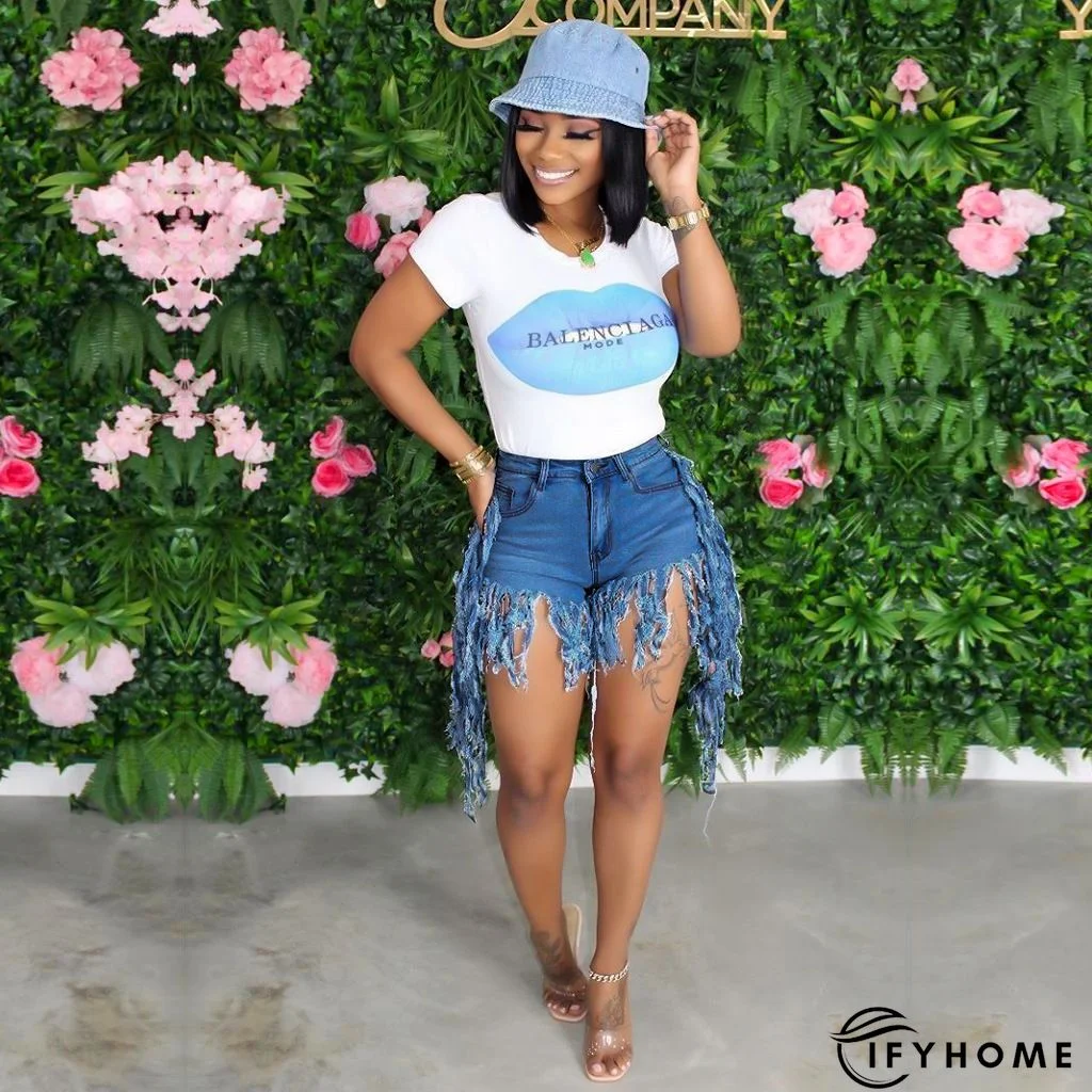 New Bright Tassel Skinny Denim Skirt | IFYHOME