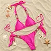 Crystal & Diamond Strappy Bikini Swimsuit Set by Inlyline
