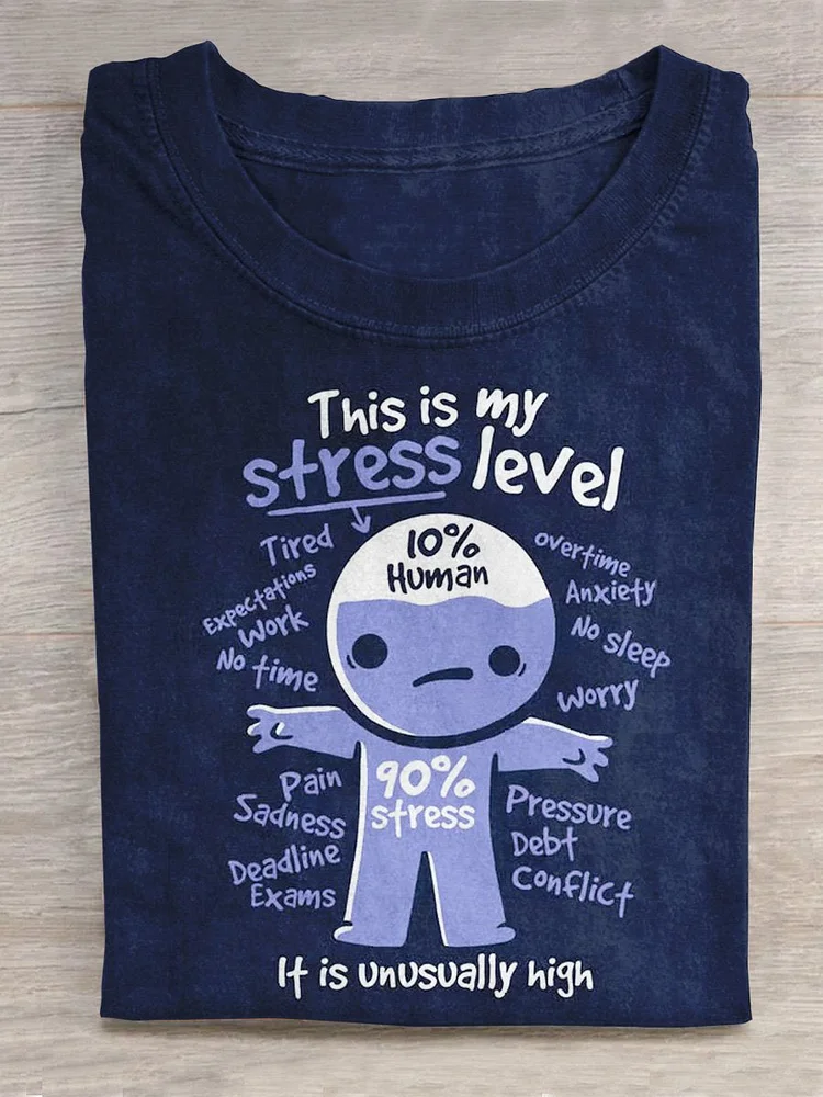 This Is My Stress Level Art Pattern Print Casual T-shirt