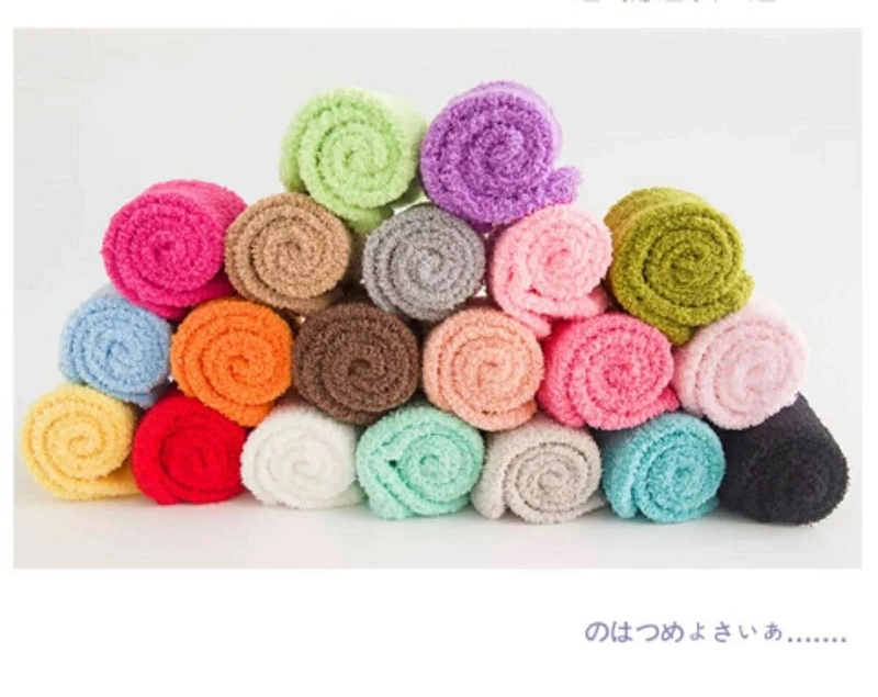 Women Slippers Socks Fluffy Plush Home Sleeping Socks Coral Fleece Socks Candy Color Mid-tube Socks