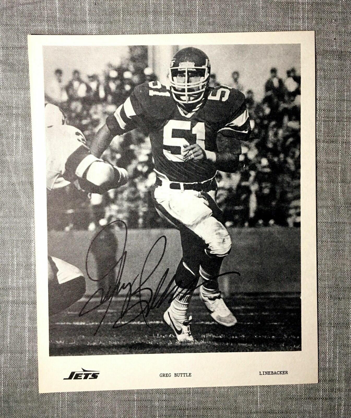 Greg Buttle Signed 8x10 Photo Poster painting New York Jets Auto Autograph  SHIP