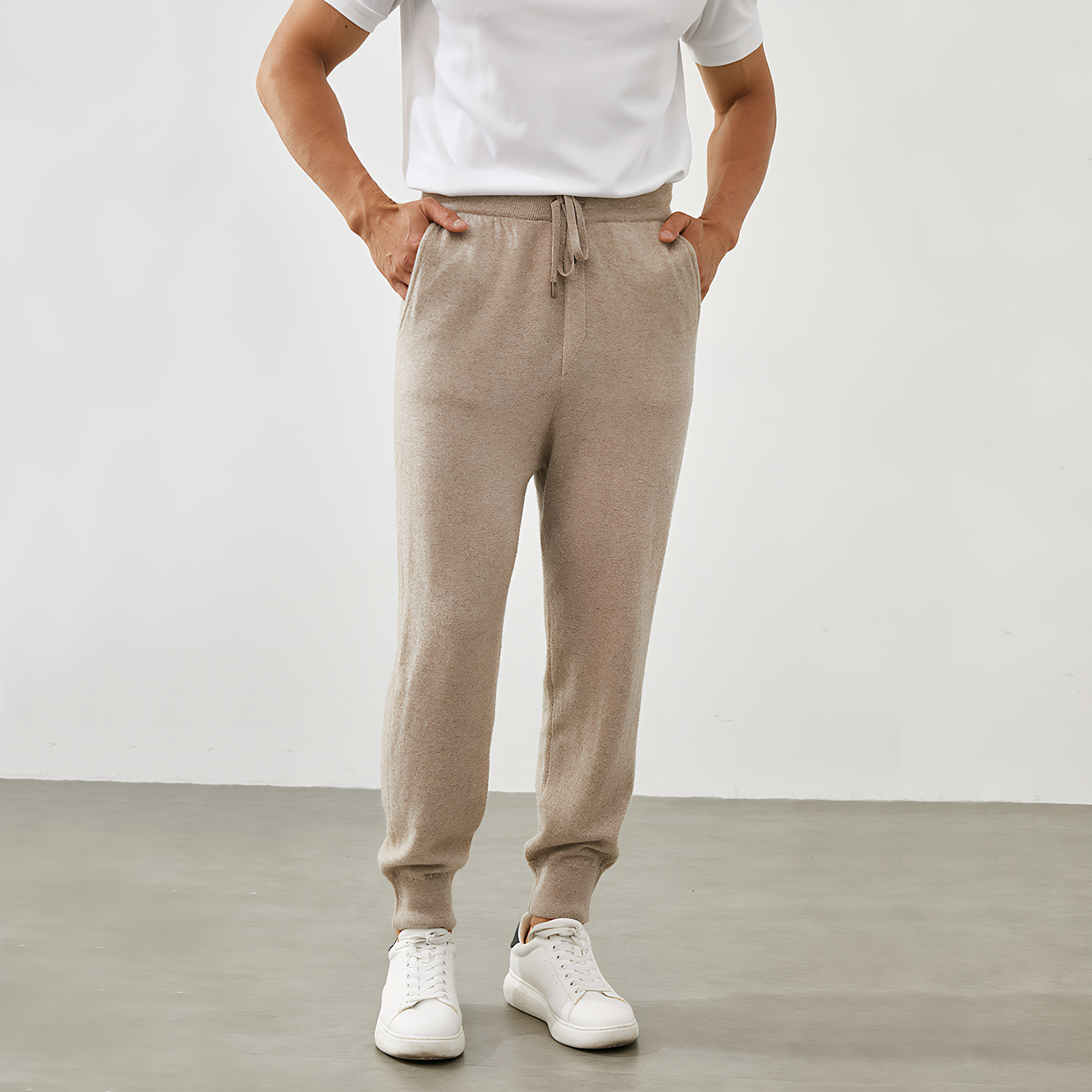 Casual Men's Cashmere Sweat Pants REAL SILK LIFE