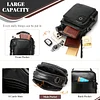 BAIGIO Leder Umh&auml;ngetasche Herren Schultertasche Vintage M&auml;nner Tasche Crossbody Bag Herrentasche zum Umh&auml;ngen Ledertasche f&uuml;r Business Arbeit Reise, Schwarz