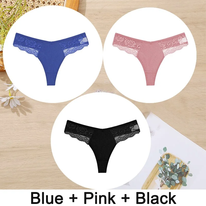 Billionm Cotton Panties for Women Sexy Lace Underwear G-String Underpants Female Perspective Hollow out Soft Intimate Lingerie