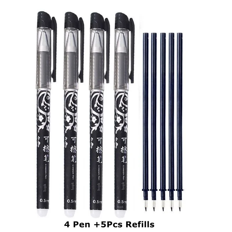 Erasable Pen Refills Rod Set 0.5mm Needle/0.7mm Bullet tip Washable Handle Erasable Ballpoint Pen for School Pen Writing Tools
