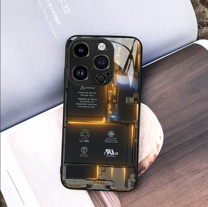 📱 Circuit Board Glass Phone Case