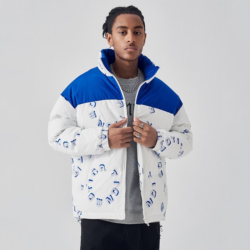 Men's Winter Thick Cotton Bubble Ski Coat Zipper Down Jackets-VESSFUL