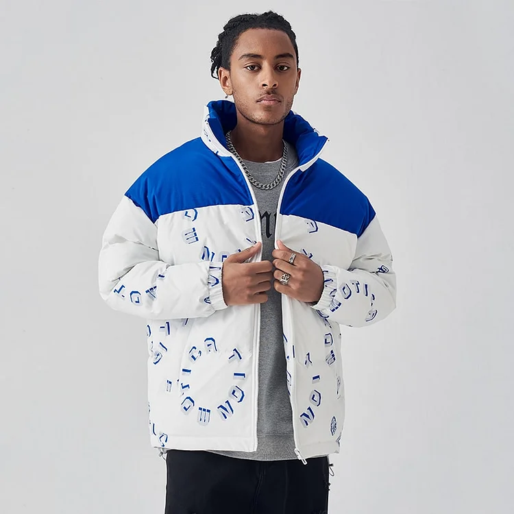 Men's Winter Thick Cotton Bubble Ski Coat Zipper Down Jackets at Hiphopee