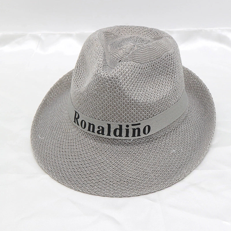 Men’s Minimalist Solid Color Big Eaves Straw Hat