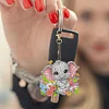 >SALE<6Pcs Acrylic Double Sided Elephant Diamond Painting Keychain for Bag Decor