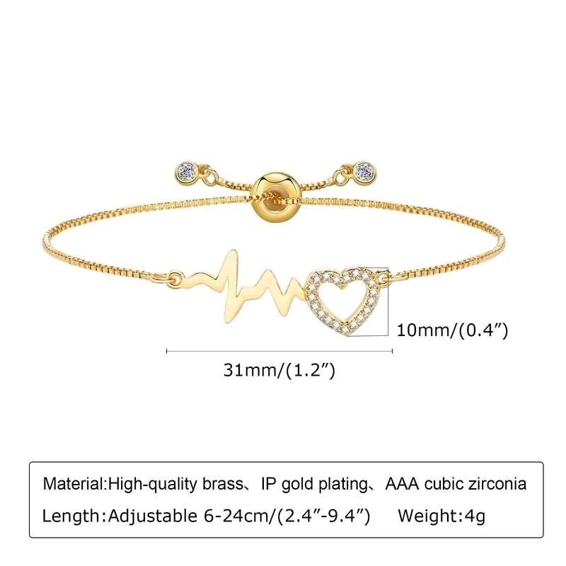 Brass Minimalist Metal Grain Zircon Bracelets