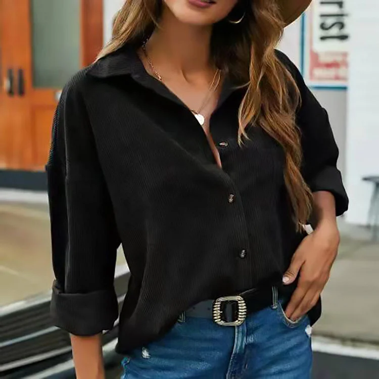Casual Solid Color Long Sleeve Shirt