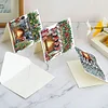 (US Only)6PCS DIY Diamond Art Greeting Cards Christmas Fireplace Congratulations Cards