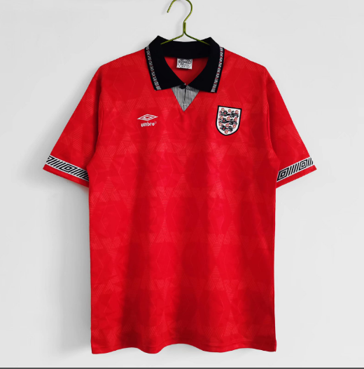 1990 England Away Retro Men's Football T-Shirt Thai Quality