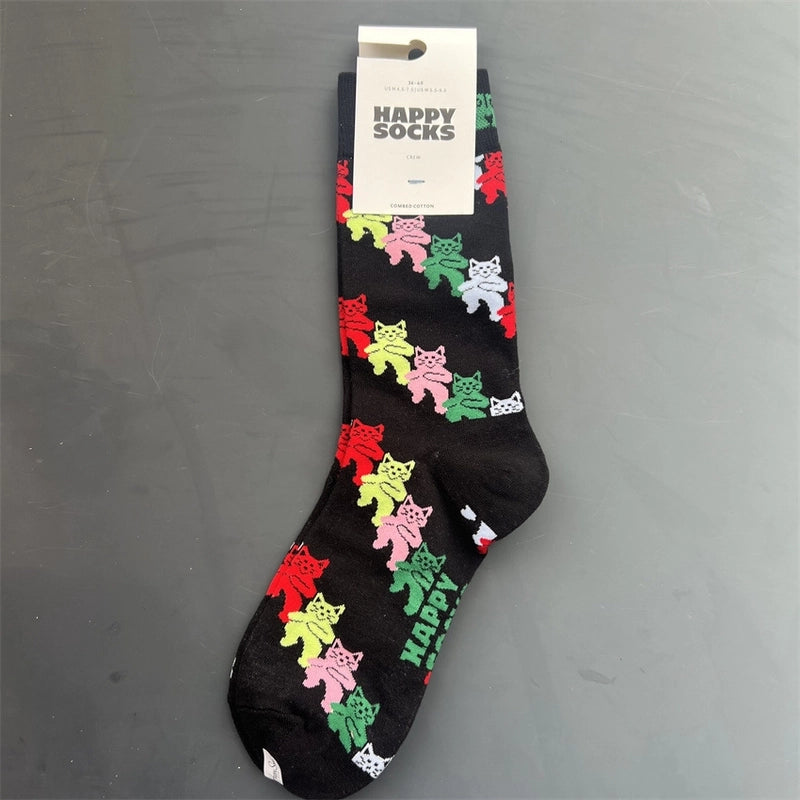 Women’s Vacation Minimalist Polka Dots Cotton Crew Socks A Pair