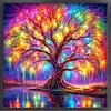 Colorful Tree Of Life - 11CT Stamped Cross Stitch - 45*45cm - Natural