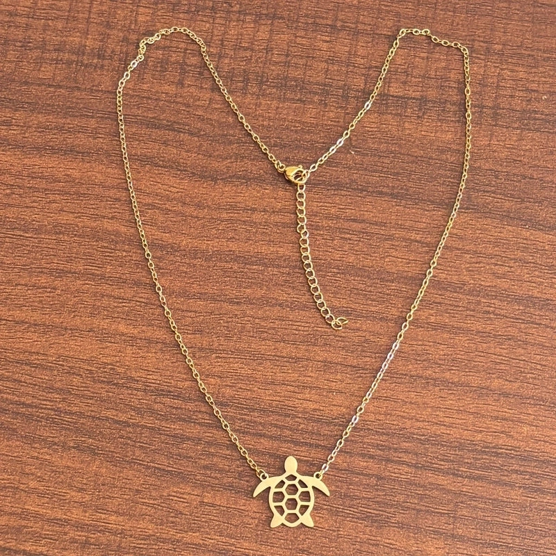 Sweet Minimalist Cat Butterfly Airplane 304 Stainless Steel 18K Gold Plated Plating Pendant Necklace