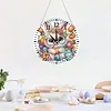Brillen-Kaninchen 2D-Flach-DIY-Acryl-Diamantmaler-Uhrenanh&auml;nger mit Uhrfunktion 9,65x9,65 Zoll f&uuml;r W&auml;nde oder Fensterdekorationen zu Hause