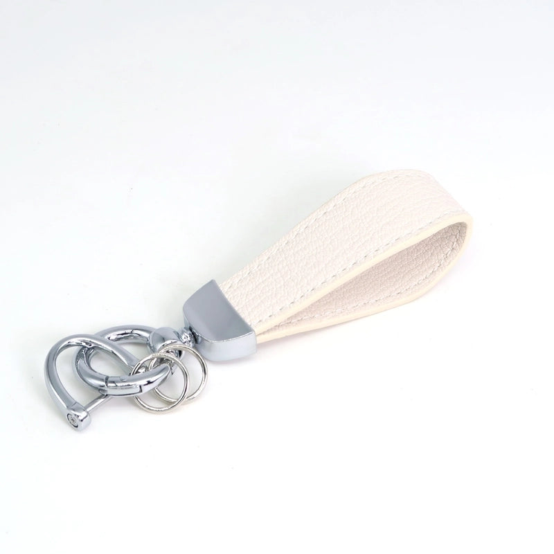 Minimalist Classic Style Solid Color Pu Leather Alloy Unisex Bag Pendant Keychain