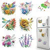 6PCS 2D Flat Dragonfly DIY Diamond Art Refrigerator Magnet Sticker for Decor