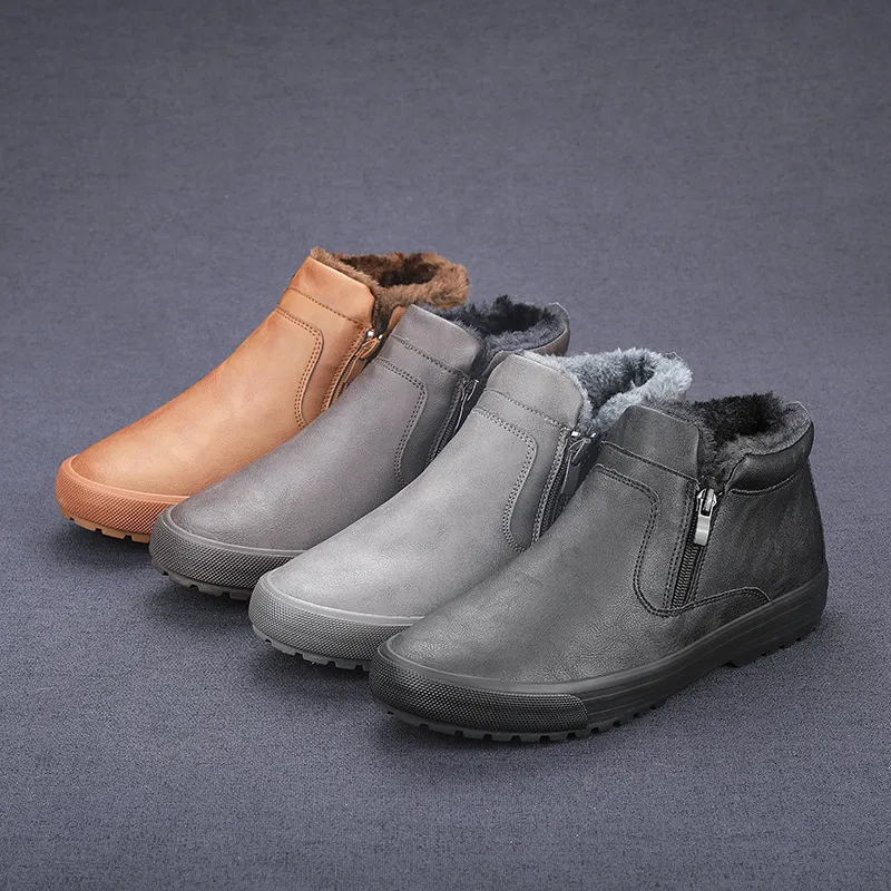 Yyvonne 9152 Winter Martin Boots Men's High-Help Leisure Trend With Leather Shoes Warm And Velvet Thick Cotton Shoes Men