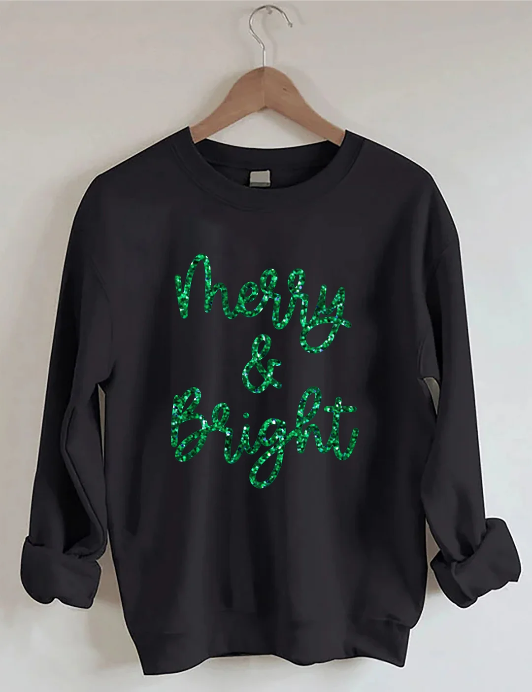 Sparkly Glitter Merry And Bright Sweatshirt