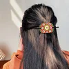 5pcs DIY Handmade Creative Mandala Pattern Wooden + PU Leather Daily Wear Hair Accessories Hair Clips Diamond Painting Artwork Kits