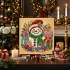 Kit de peinture de perles encadr&eacute; pour bonhomme de neige de No&euml;l 25x25cm pour adultes