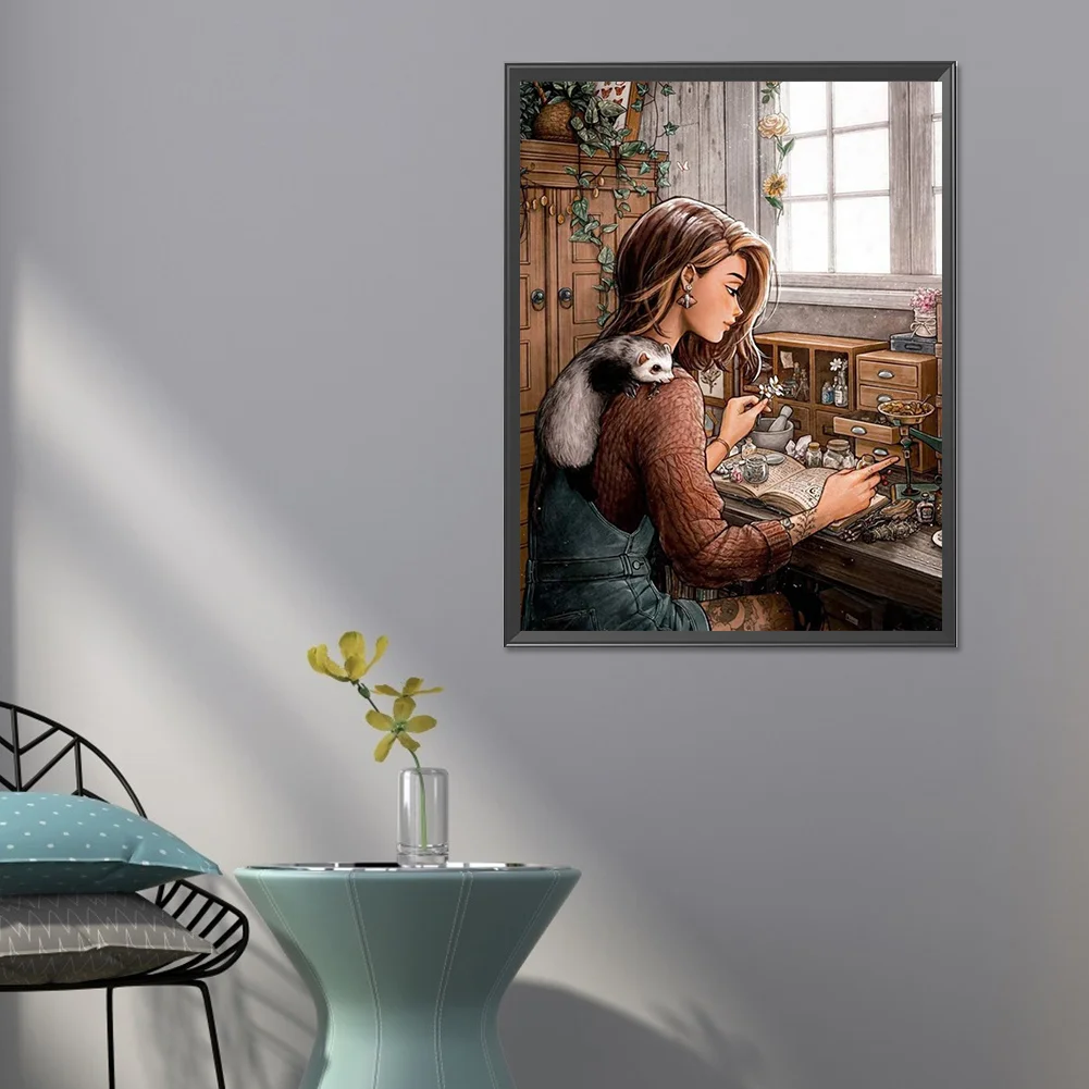 Diamond Painting - Full Round Drill - Girl(Canvas|50*60cm)