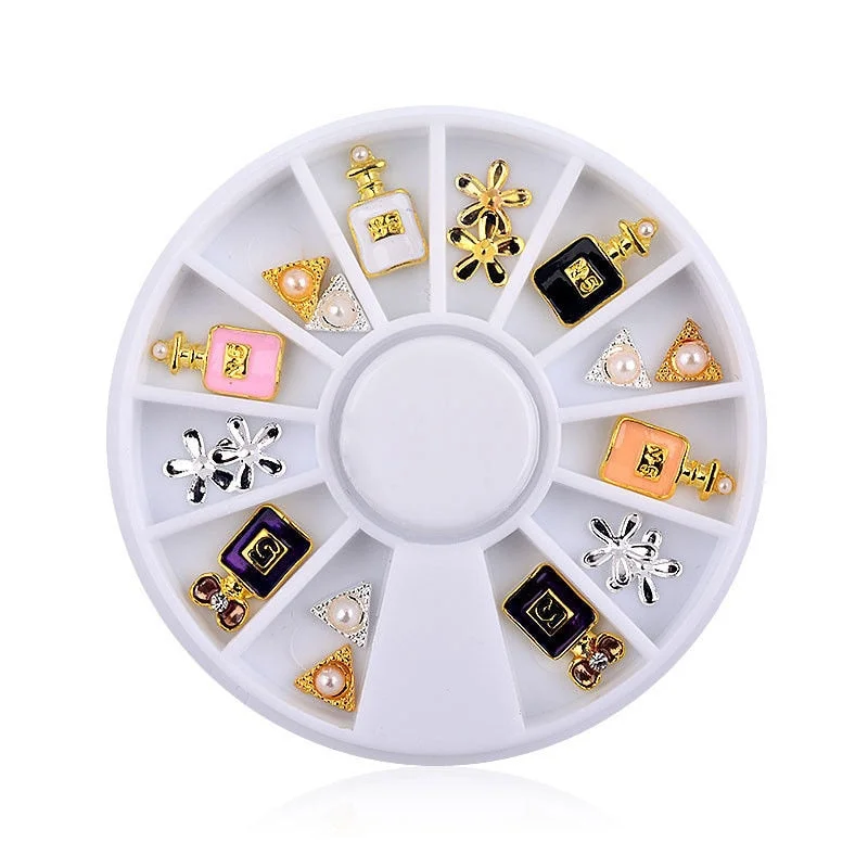 Nail Art Wheel Decoration Fashion Colorful Special-Shaped AB Glass Designs Alloy With Crystal Rhinestones For Nail Tips Beauty