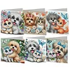 6Pcs Diamond Painting Cat Dog Greeting Cards Congratulations Cards & Gifts