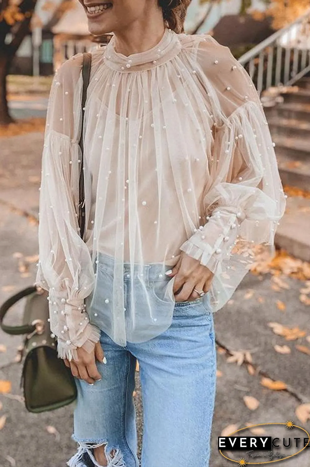 Pearl Puff Sleeve Blouse