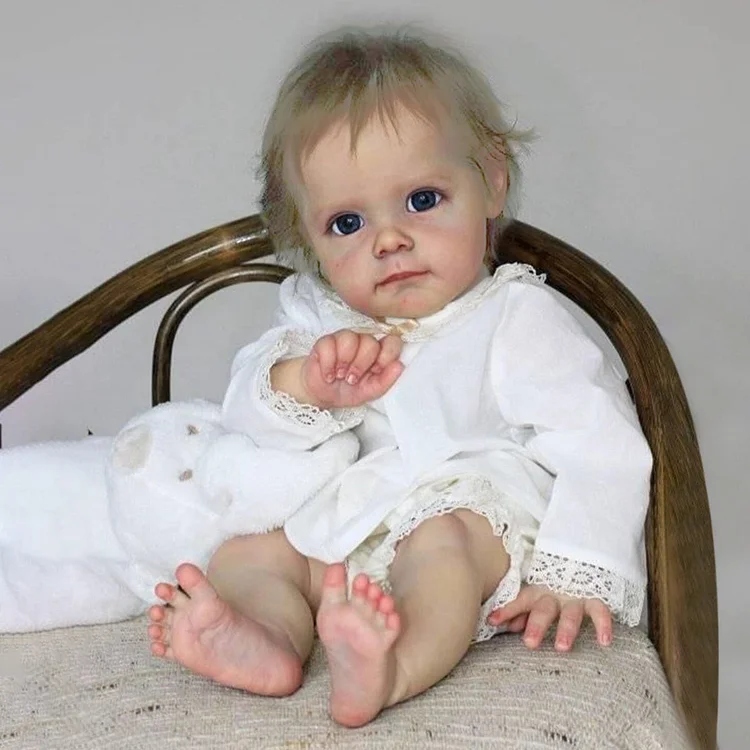 17 inches Real Reborn Eyes Opend Lifelike Silicone Vinyl Toddlers Girl Doll Sruiya with Heartbeat💖 & Sound🔊 Rebornartdoll® RSAW-Rebornartdoll®