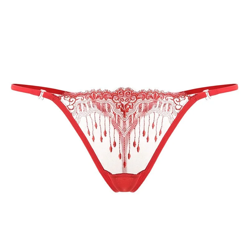 Sexy Panties Women's Thong Erotic Lace Transparent Cutout Embroidered Underwear Sexy Thong Women's Sexy Panties