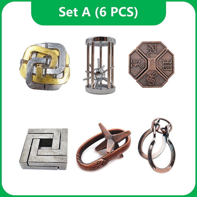 Metal Puzzle Rings, Brain Teaser Metal Puzzle Toys.