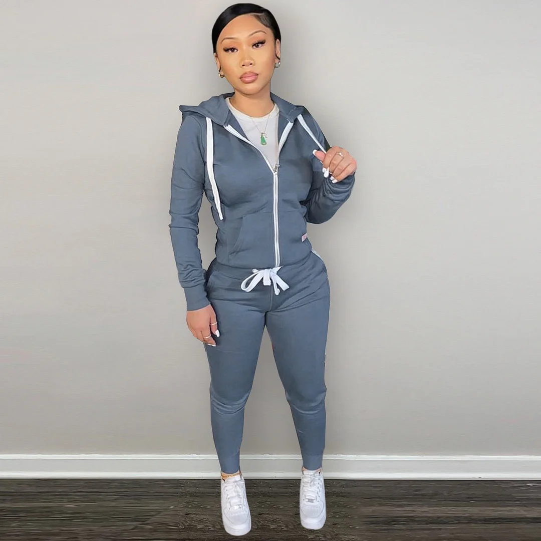 Colourp Women's Y2K 2 Piece Tracksuit Set Warm Velour Jogger Sweat Outfits Hoodie + Sweatpants with Pockets Full Zip Sportswear  Winter