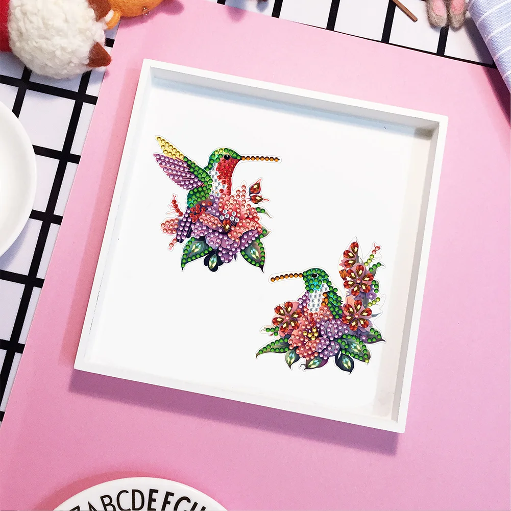 6pcs DIY Hummingbird Diamond Painting Magnets Refrigerator for Adult Kid Beginners
