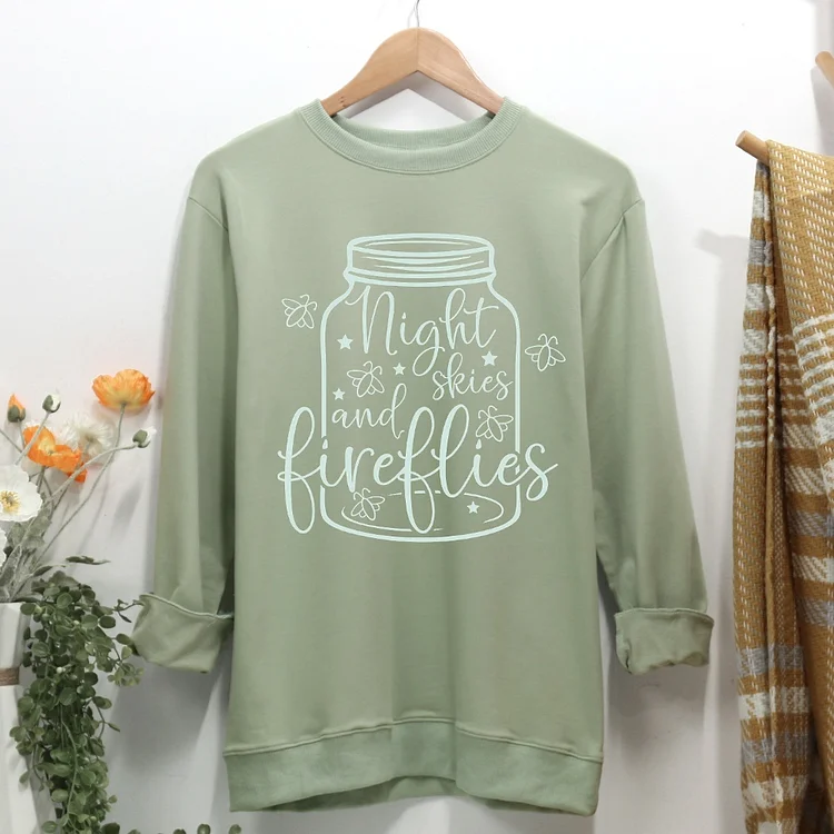 Night Skies Fireflies Women Casual Sweatshirt-Annaletters