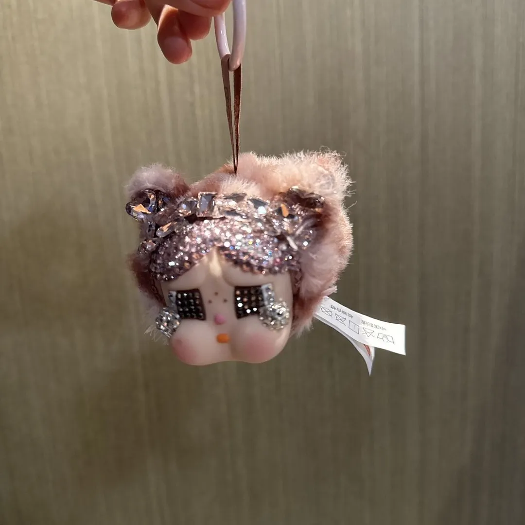 Handmade DIY sticker diamond model bubble cryBABY leopard leopard cat cat series sticker diamond explosion vinyl face plush pendant doll