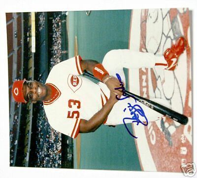 Signed/Autograph Reggie Sanders Cardinals 8x10 Giants