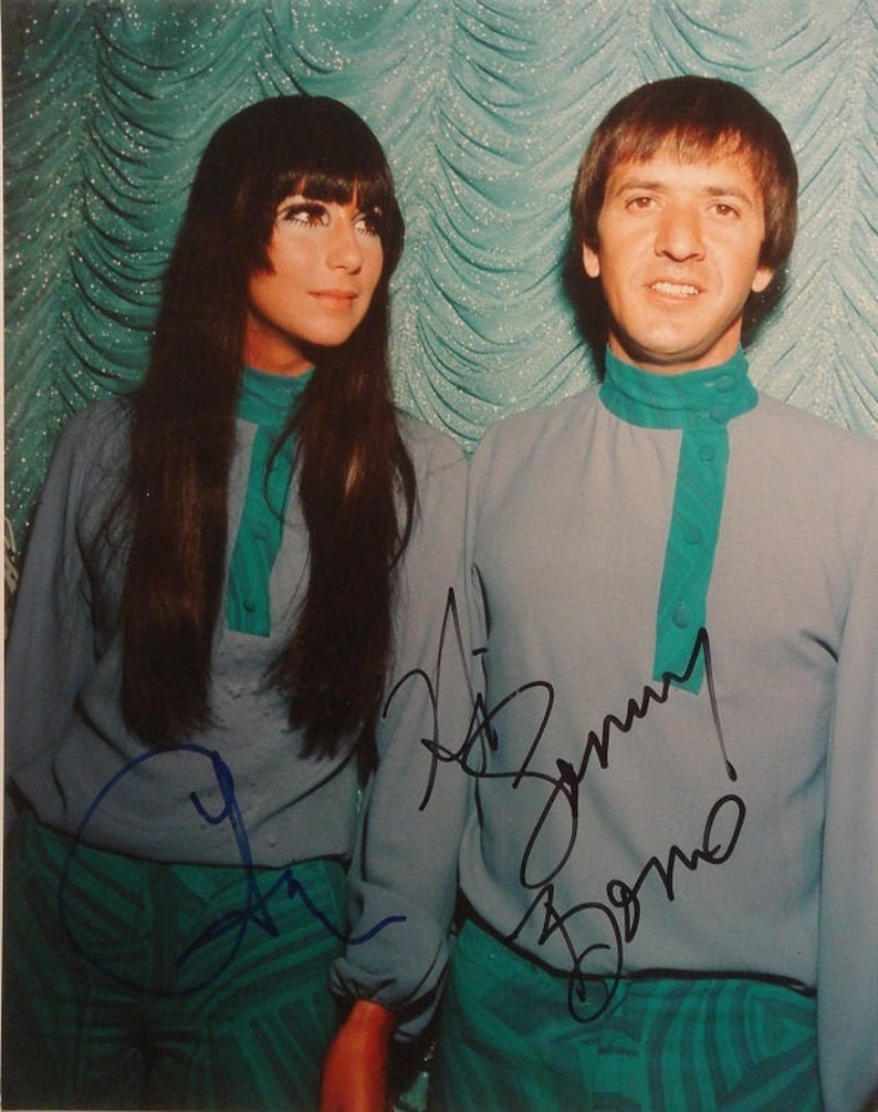 SONNY & CHER SIGNED Autographed Photo Poster painting X2 The Sonny And Cher Comedy Hour I Got You Babe wcoa