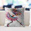 Quirky Girl Stamped Cross Stitch Pillow Cover Kit 11CT 3-Strand DIY Embroidery 45x45cm with Zipper tapestrymarket