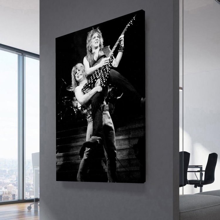 Randy Rhoads With Ozzy Osbourne Live Tribute Poster Canvas Wall Art